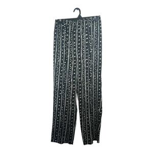 Traditions Womens Pull on Trouser Pants Black Gold Lightweight Size Medium